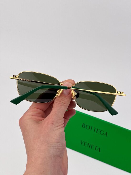 Bottega Veneta Women’s Sunglasses – Gold Green Rectangle (BV1300S 002) main image 8